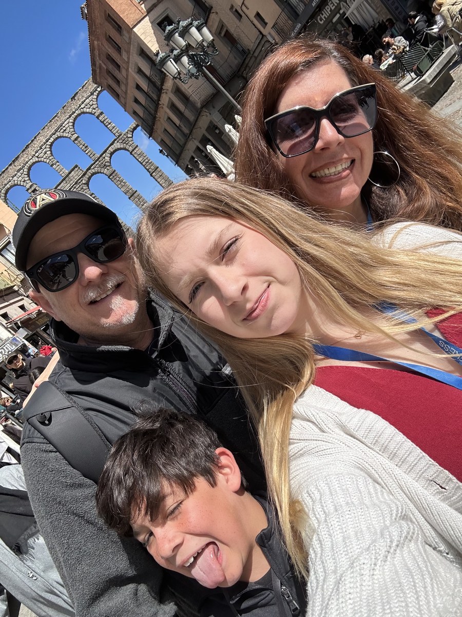 Michael and his family traveling in Europe
